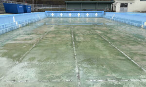 塩ビシート防水 プール施工前